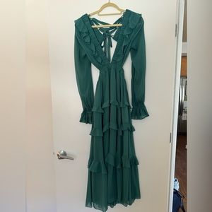ASOS green maxi dress with cut out